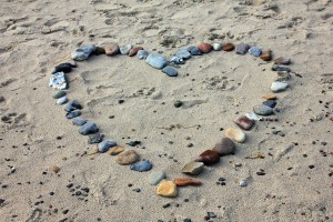 Rocks making a heart on the beach representing Kenya Eating Disorder Treatment