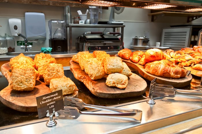 cafeteria line with carbs