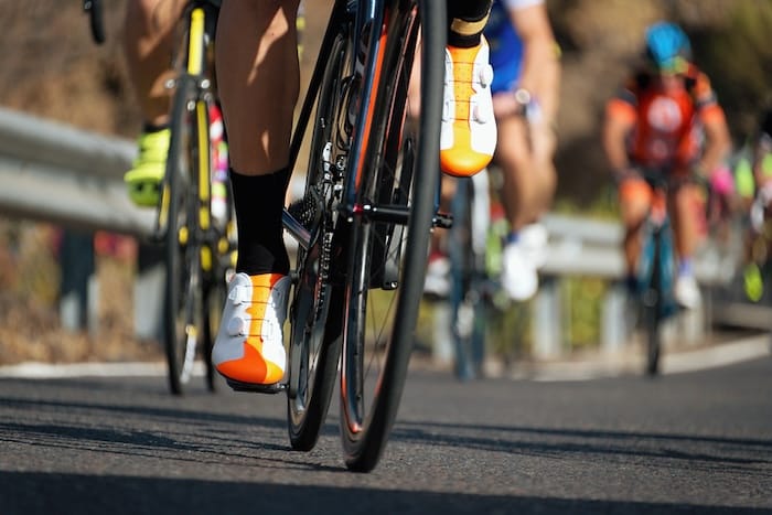 cyclists on the road racing