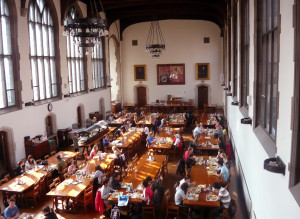 College cafeteria where college students can do binge eating