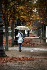 Woman in the rain