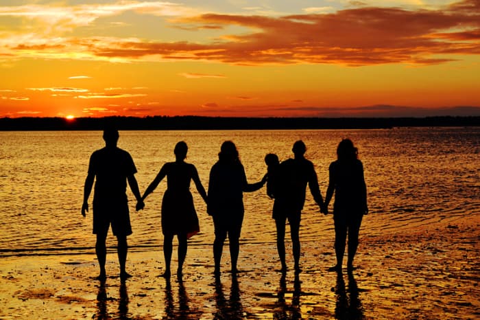 Family at the beach