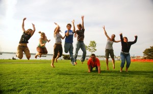 Kids doing movement therapy