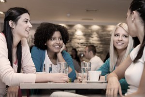 women on coffee break