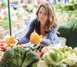 Young woman on the market