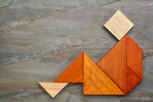 tangram sitting figure