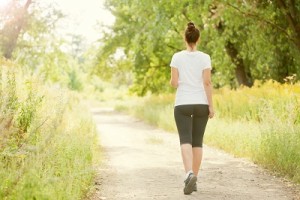 Runner woman jogging outdoors