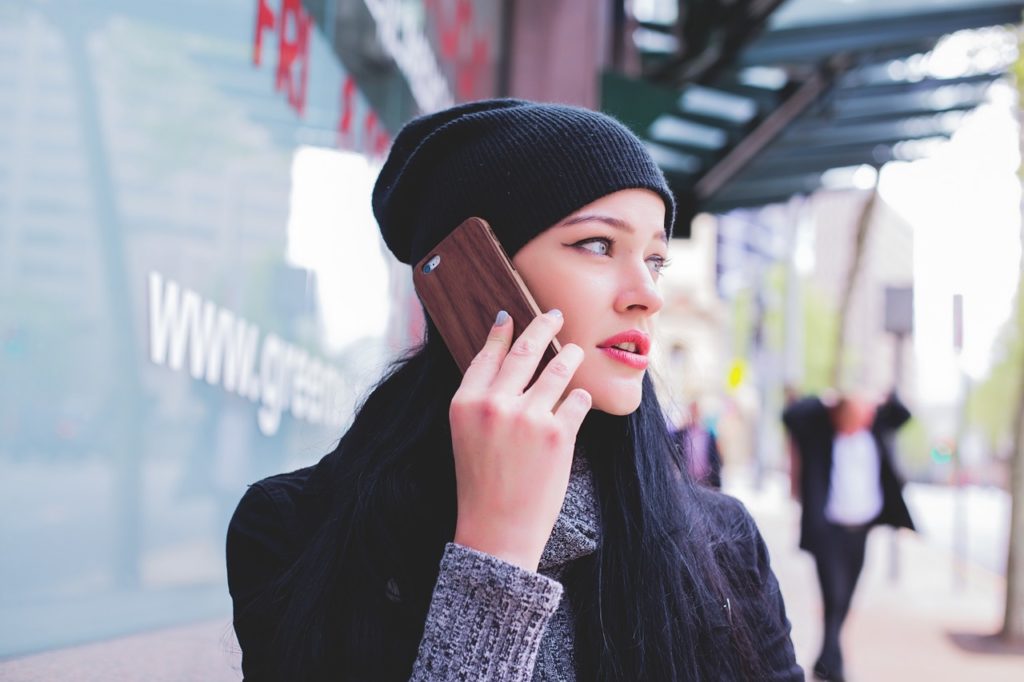 Woman using Social Media