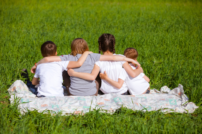 Children Hugging