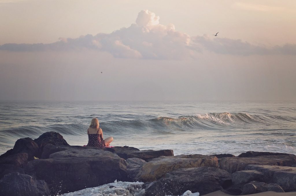 Woman at ocean