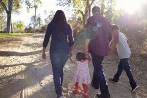 Family holding hands