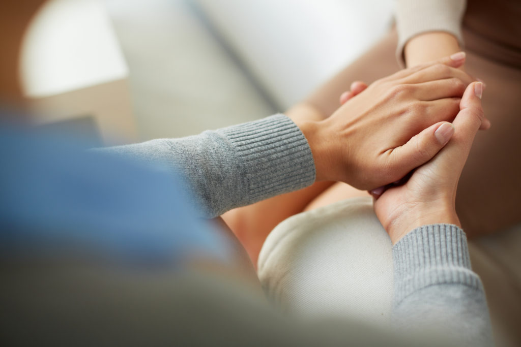 Hands of women showing gratitude