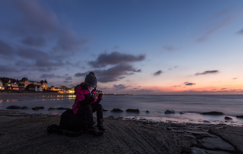 Child using social media and technology