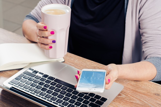 Woman Checking Social Media Images