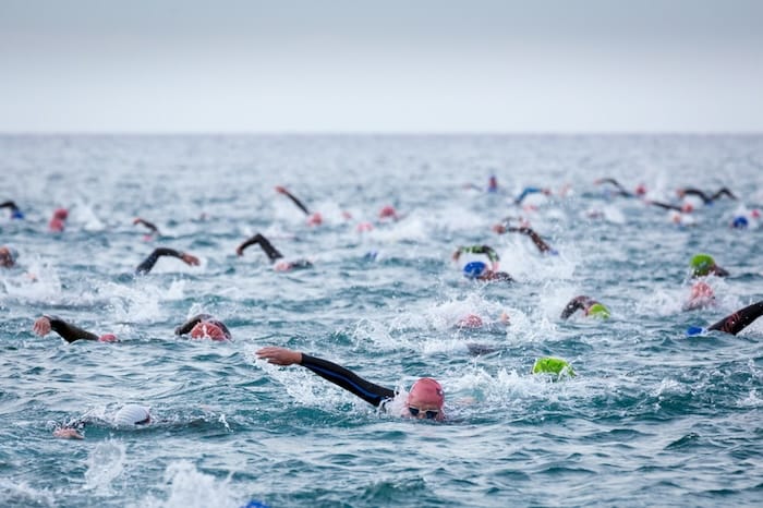 swimming portion of a triathlon