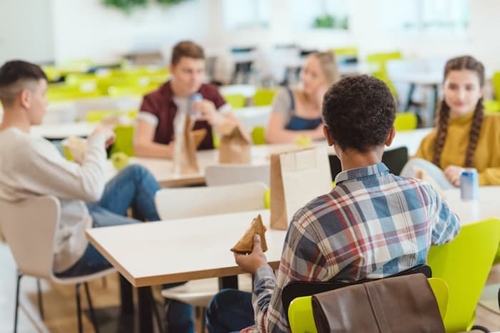 teens in cafeteria 