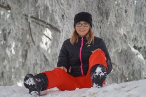 Woman enjoying the snow