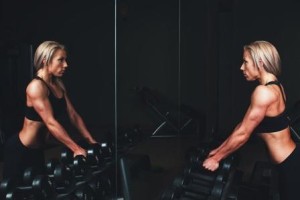 Woman working out in gym