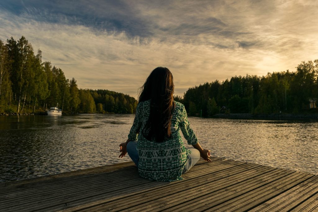 Woman practicing yoga