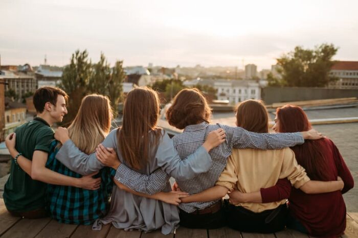 Young kids Hugging