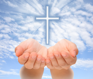 Hands Presenting Cross